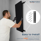 BUBOS 2 PCS Fabric Acoustic Panels,47.2''x23.7'' Decorative Sound Dampening Panels, Art Large Acoustic Wall Panels for Studios, Office, Home Theater,Max CavityPro Balck