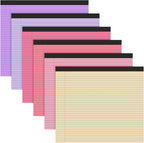 Lincia 6 Pcs 11" x 9.5" Legal Pads College Ruled Notepad Landscape Notebook Horizontal Lined Notebook 80 Gsm Assorted Colors Paper Pastel Writing Pads for School Office, 40 Sheet (Happiness Color)