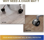 HOMEK Chair Mat for Hardwood Floor, 53”x 45” Office Chair Mat, Floor Mat for Office Chair, Clear Desk Chair Floor Mat for Computer Desk