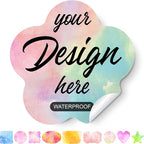 AHEADGOODS Custom Stickers - Personalized Labels, Customized Stickers with Any Design Image Logo Text, 100 Labels (Flower, 5"x5", Watercolor, Vinyl, Floral, Rectangular, Outdoor, Matte, Waterproof)