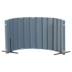 Angeles 30" x 6' Quiet Divider With Sound Dampening Panels, Freestanding Room Divider Wall, Gray