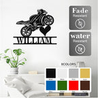 Custom Motorcycle Metal Signs Personalized Dirt Biker Name Sign Custom Garage Decor Motorbikes Wall Art Decor Motorcycle Sign Men Room Decorate Gifts for Men Husband Rider