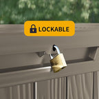 Decksplore 320 Gallon Outdoor Storage Box Waterproof Lockable Resin Deck Box Large, Patio Storage Bin for Pool Accessories Cushion Furniture, Garden Tools, UV-Resistant Outside Delivery Grey