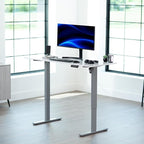 VIVO Electric Dry Erase 60 x 24 in Standing Desk, Memory Height Adjustment, 1B Series, Holds 220 lbs, White Marble Pattern Top, Gray Frame, DESK-KIT-1G6WM