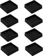 VOCOMO 2X2 Rubber Caster Cups, Non Slip Furniture Pads, Anti-Slip Gripper, Anti Skid Furniture Feet, Anti Slide Floor Protector for Bed Couch Table Chair Stoppers - 8 Pack, Black