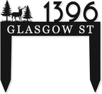 Personalized Metal Address Sign with Stakes, Custom House Number Sign for Yard, Metal Address Stake Sign, Outdoor Garden Address Sign, Custom Number Sign for Home, Unique Garden Gift