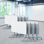 Goakwwuz Conference Room Table, Folding Conference Tables,Thicken Grey Tabletop,Flip Top Wooden Seminar Meeting Room Table for Conference Room Offices (8, White, 70.8”)