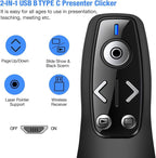 ELISWEEN Wireless Presenter with Carry Case, Presentation Clicker with Protective Storage Bag, Presentation Remote for Powerpoint, Mac, Computer, Laptop