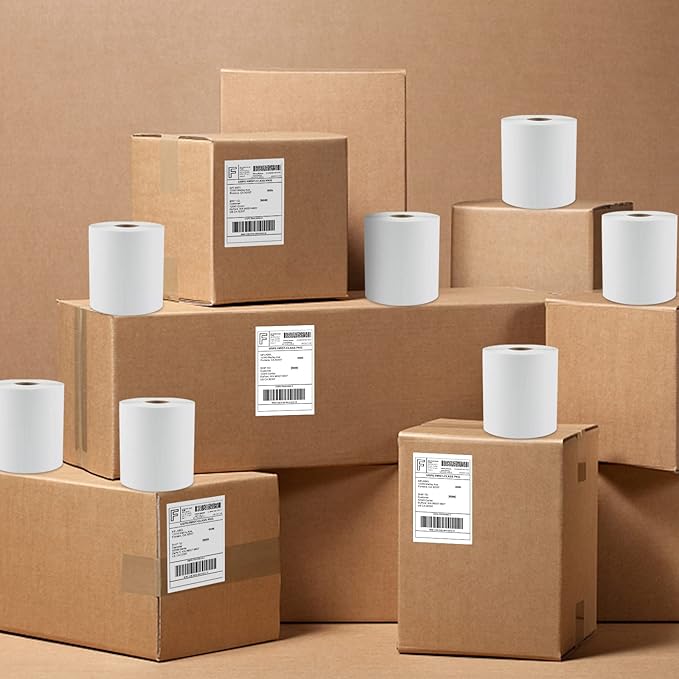 MFLABEL 4x6 Thermal Shipping Labels - 8 Rolls of 250, Perforated & Smudge-Proof Direct Thermal Labels Compatible with Rollo, Zebra, for Amazon UPS FedEx Shopify