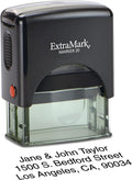 ExtraMark Return Address Stamp - 3 Lines Personalized Stamp - Customizable Text Stamp – Self Inking Design - Exclusive Features - Multiple Ink Color Options and Fonts