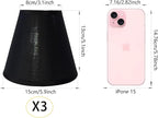 TAaMTYH small lamp shade chandelier shades set of 3，Fabric Lampshade for Wall Lamp，chandelier shades，small table lamps，For Cutting Edge bulbs, Clip-on Fitter Lampshade，3" X 6" X 5"