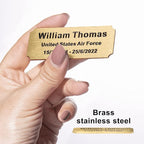 Personalized Name Plates, Deep Engraved Plaque, Brass Trophy Plates Engraved, Custom Name Plate with Adhesive Backing or Screws, 3" W x 1.2" H