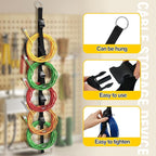 Wowangce 2 Pcs Extension Cord Organizers and Storage Garage Extension Cord Holder with 5 Slots Organizer Black Cord Organizer Straps for Vertical Space Cable Hose Rope String Lights