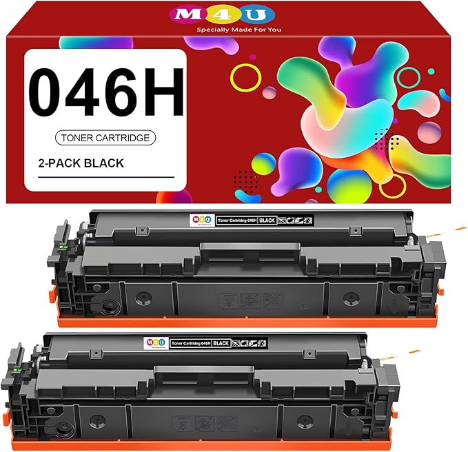 046H Black Toner Cartridge Compatible with Canon 046H 046 Toner Cartridge Set, Works with Color ImageCLASS MF733Cdw MF731Cdw MF735Cdw LBP654Cdw Laser Printers (2 Pack, Black)
