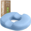 CloudBliss Donut Pillow Seat Cushion Chair Pad for Tailbone Pain Relief and Hemorrhoids, Memory Foam Seat Chair Cushion for Men and Women for Home & Office, (Light Blue)