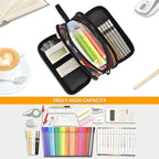 BOENLE Custom Dog German Shepherd Flag Pencil Case Box Boys Girls Personalized Name Large Pencil Pouch Stationery Pen Bag Organizer for Kids Adults School Office