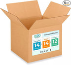 Medium Moving & Shipping Boxes 14 x 14 x 12 inches (5-Pack) - Extra Strength 200 lb vs Regular - Corrugated Cardboard Boxes for USPS/UPS/FEDEX - Pack of Moving Box - Heavy Duty Box by IDL Packaging