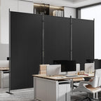 C-Hopetree 3 Panels Room Divider, 6 Ft Tall Indoor Folding Privacy Screen, Portable Partition Separator, Freestanding Separation Temporary Wall for Office, Bedroom, 102" W X 71" H, Black