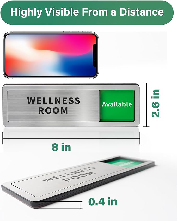 Mother's Room Door Signs, Do Not Disturb,Breastfeeding Door Sign, In Use/Available Slider Sign for Lactation Room, Privacy Vacant Occupied Nursing Signs，Brushed Silver