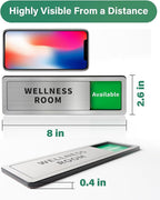 Bathroom Sliding Door Signs, Restroom Signs for Business Vacant Occupied Restroom Sign In Use/Available Slider Sign for Home Office Or Public Bathroom Door, Brushed Silver Stainless Steel