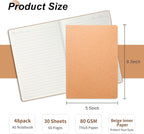 miikoul 48 Pack A5 Kraft Paper Notebook Lined Journal Bulk, 8.3 X 5.5 Inch, 60 Pages/30 Sheets, 80gsm, Travel Notebook Notepad for Adult, Students, Gift, Office, Back to School Supplies