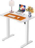 ErGear Height Adjustable Electric Standing Desk, 31.5 x 18.9 Inches Sit Stand up Desk, Memory Computer Home Office Desk with Two-Piece Desktop (White)
