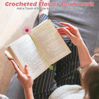Crochet Bookmarks for Women & Book Lovers, Cute Flower Page Markers for Teachers Students, Handmade Reading Gifts for Valentine's Day, Easter, Teachers' Day, Graduation, Mother's Day, Birthdays (6)