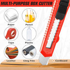 JOYUMY 20 Pack Utility Knife, Box Cutter Retractable, Box Knife for Cartons, Cardboard, and Boxes, Box Opener with 10 Pieces 18mm Snap-off Blade, Razor Knife for Office and Home Use, Box Cutters