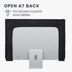 kwmobile Dust Cover for 20-22" Monitor - Linen Monitor Display Protector - Protect Your Computer Screen - Black