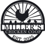 Hen House Coop Sign, Custom Chicken Coop Signs, Custom Chicken Farm Metal Sign, Family Name Metal Sign for Farm House, Our Little Coop Sign Metal Sign