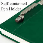 SLFreMint Premium Hardcover Notebook with Pen and Pen Holder Clip, Card Pockets, 240 Pages, College Ruled, 80GSM, Leather Note Book for Work, Study, Diary and Other Scenarios, Suitable Journal for Both Men and Women