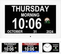 Memwake Digital Alarm Clock, Multiple Alarm Functions, Clock with Date and Day, Digital Alarm and Electronic Calendar for Seniors (White, 7 inch) (10-inch White)