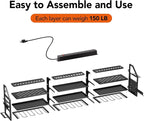 YFFSRJDJ Extra Large Power Tool Organizer Wall Mount with Charging Station, 12 Drill Holders Heavy Duty with 8-Outlet Power Strip, Garage Cordless Drill Storage and Organization, Battery Utility Rack