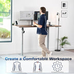 VIVO Electric 71 x 36 in Rustic Standing Desk, Memory Height Adjustment, 1B Series, Holds 220 lbs, Vintage Brown Top Gray Frame, DESK-KIT-1G7N-36