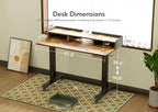Claiks Standing Desk with Drawers, Stand Up Electric Standing Desk Adjustable Height with Storage Shelf and Splice Board, 48 Inch, Rustic Brown