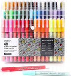 Grabie Acrylic Paint Pens Markers, 48 Colors, 0.7 mm, Extra Fine Tip Drawing Markers, Premium Paint Pens for Painting on Various Surface, Art Supplies