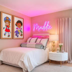 Neon Sign Custom – Personalized Neon Name Sign, LED Neon Sign for Bedroom, Custom Neon Wall Sign for Home, Girls or Boys Room Decor, USB/Battery/Adapter Options