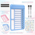 Audab 2Pcs Dry Erase Chore Chart for Kids, Magnetic Checklist Board, My Chores Slider Chart to Do List Board, Routine Chart Schedule Board Task Tracker for Home Refrigerator, Wall, Desk (Blue & Pink)