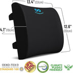 Everlasting Comfort Lumbar Support Pillow for Office Chair - Memory Foam Back Cushion for Car Seat - Promotes Better Posture, Back Pain Relief - Ideal Gaming and Desk Chairs Work and Home Essentials