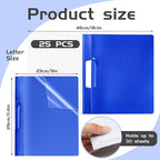 Maitys 25 Pack Durable Clear Report Covers with Rotary Clip 11 x 9 in Letter Size Presentation Folders Transparent Front Cover Portfolio Folder Resume Folder Interview Report Folders (Blue)