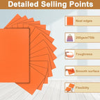 Silunkia 40 Sheets Orange Cardstock 8.5 x 11 Craft Paper, 75lb Premium Pumpkin Card Stock Printer Paper for DIY Cards Making, Certificates, Invitations, Scrapbooking, Party Decorations
