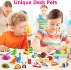 Arscniek 110 Pack Animal Erasers for Kids, Take Apart Mini Pencil Erasers, Desk Pets & Treasure Box Toys, Bulk Party Favors, Stocking Stuffers, Classroom Prizes, School Supplies, Gift for Boys & Girls