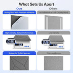 UNECHO 12 Pack 12" X 12" X 0.4" Acoustic Panels for Wall Sound Absorbing, P-Stripes Square Self-Adhesive Sound Panels, High Density Suitable for Multiple Scenarios(MoonLight Gray)