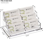 YUXUN Business Card Holder Display for Desk,Clear Acrylic Cards Stand for Men and Women,6 Slots 3 Tier Multiple Business Card Organizer (6slots)…