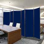 CHOSENM Room Divider, 6 Panel Folding Privacy Screens with Wider Support Feet, 6 Ft Portable Room Partition for Room Separator, 132" W X 71" H, Navy Blue