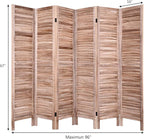 Giantex 6 Panel Wood Room Divider, 5.6 Ft Tall Folding Freestanding Partition Privicy Room Dividers Screen for Home, Office, Restaurant, Bedroom (Brown)