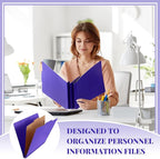 Skyygemm 48 Pcs Classification Folders Letter Size, 1 Divider Pressboard File Folder with Fasteners, Expanding File Organizer Bulk for School Teachers, Office Employee, Coworker, Staff (Purple)