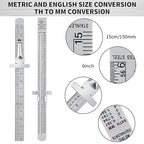 2 Pieces 6 Inch 15 cm Pocket Ruler Flexible Precision Stainless Steel Ruler with Detachable Clips Stainless Steel Pocket Clip Scale Gauge Metric British System