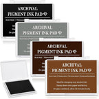 MotiMind 4 Pcs 4 Colors Archival Pigment Waterproof Ink Pad for Stamps 3.7 x 2.5 Inch Permanent Waterproof Ink Pad for Card Making, Stamping, Scrapbooking Gift