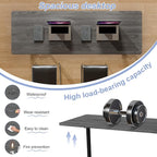 Conference Table Flip Top Mobile Conference Room Tables,Folding Conference Table with Wheels,Large Meeting Training Seminar Table Saving Space for Office Classroom(8C,70.8'')